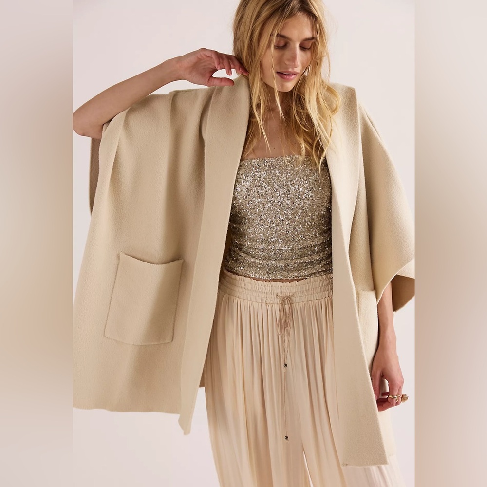 Free People All I Need Cozy Duster Creme